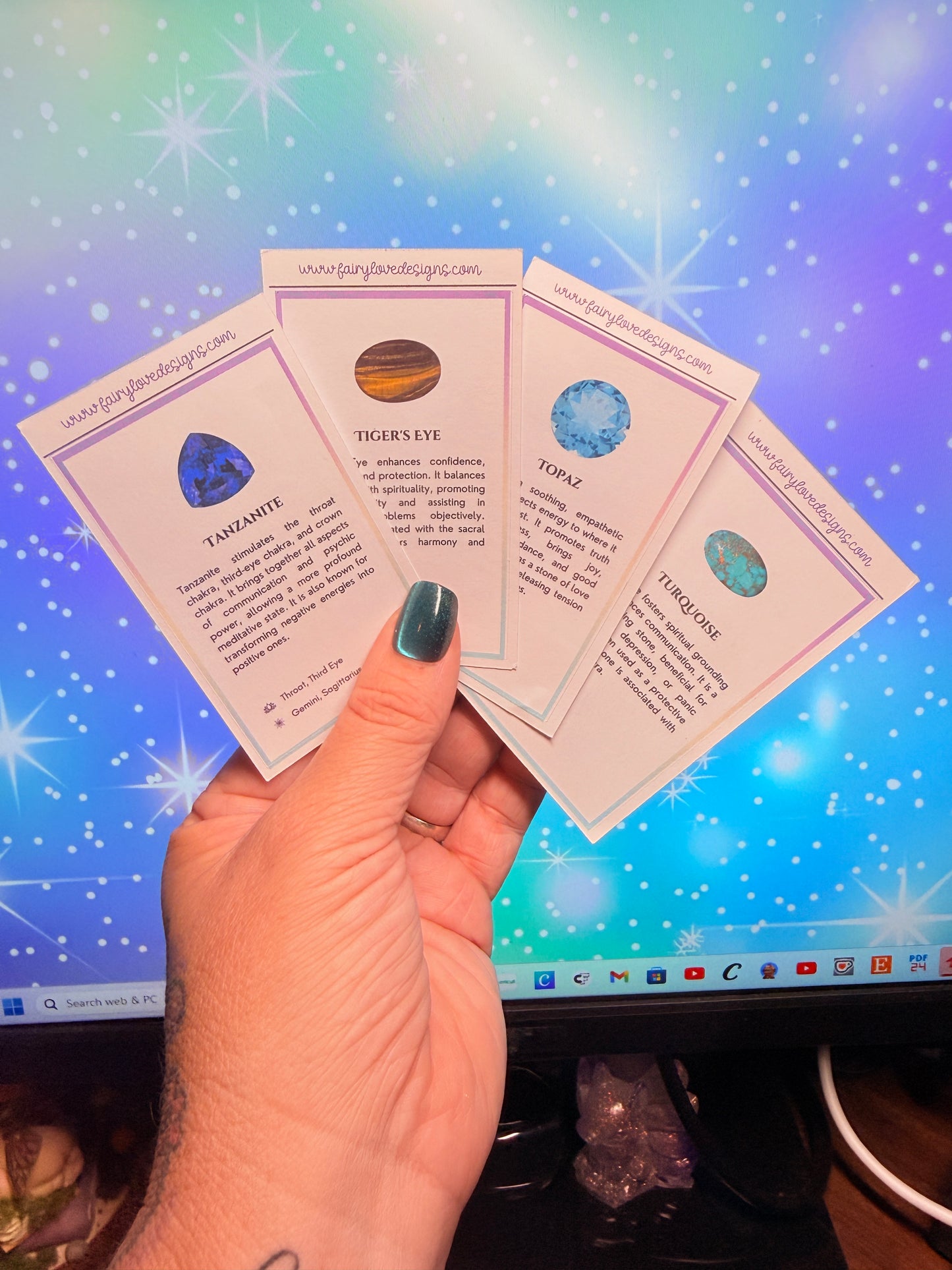Crystal Meaning Sticker Cards