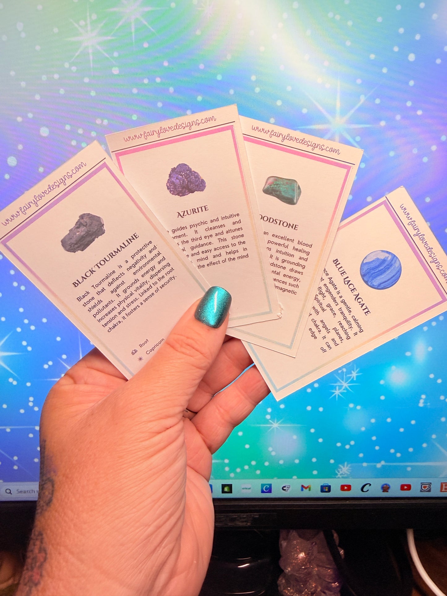 Crystal Meaning Sticker Cards