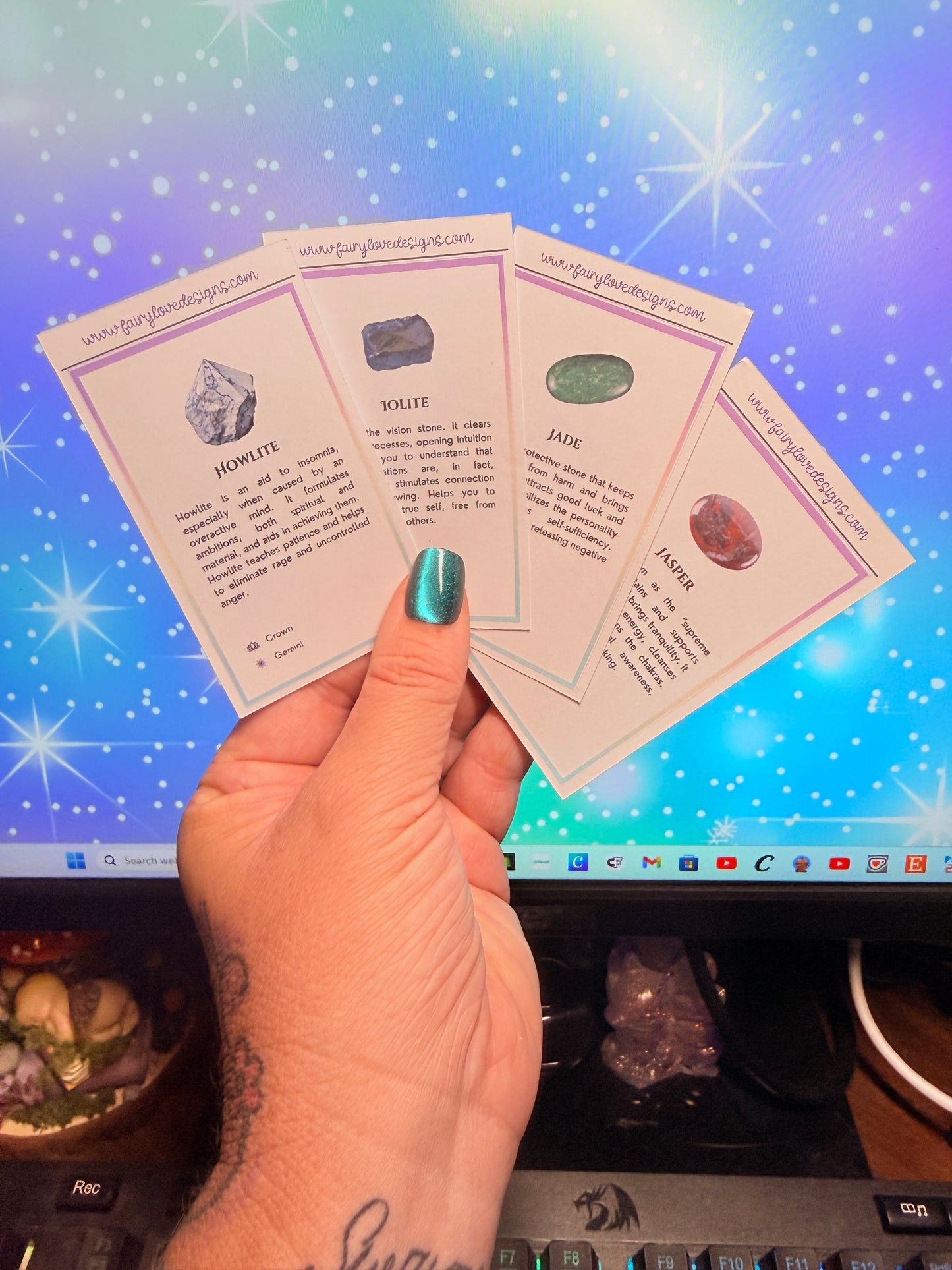 Crystal Meaning Sticker Cards