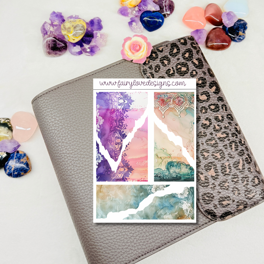 Tye dye Lace Washi Kit