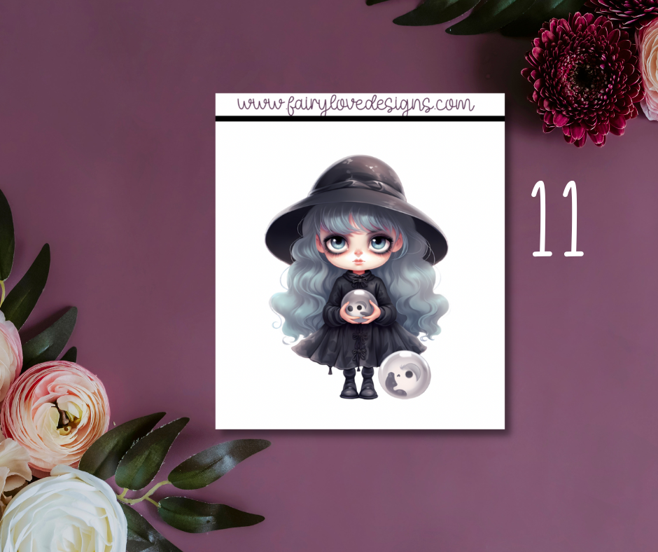 1 1/2" Witchy Girls Single Deco Stickers
