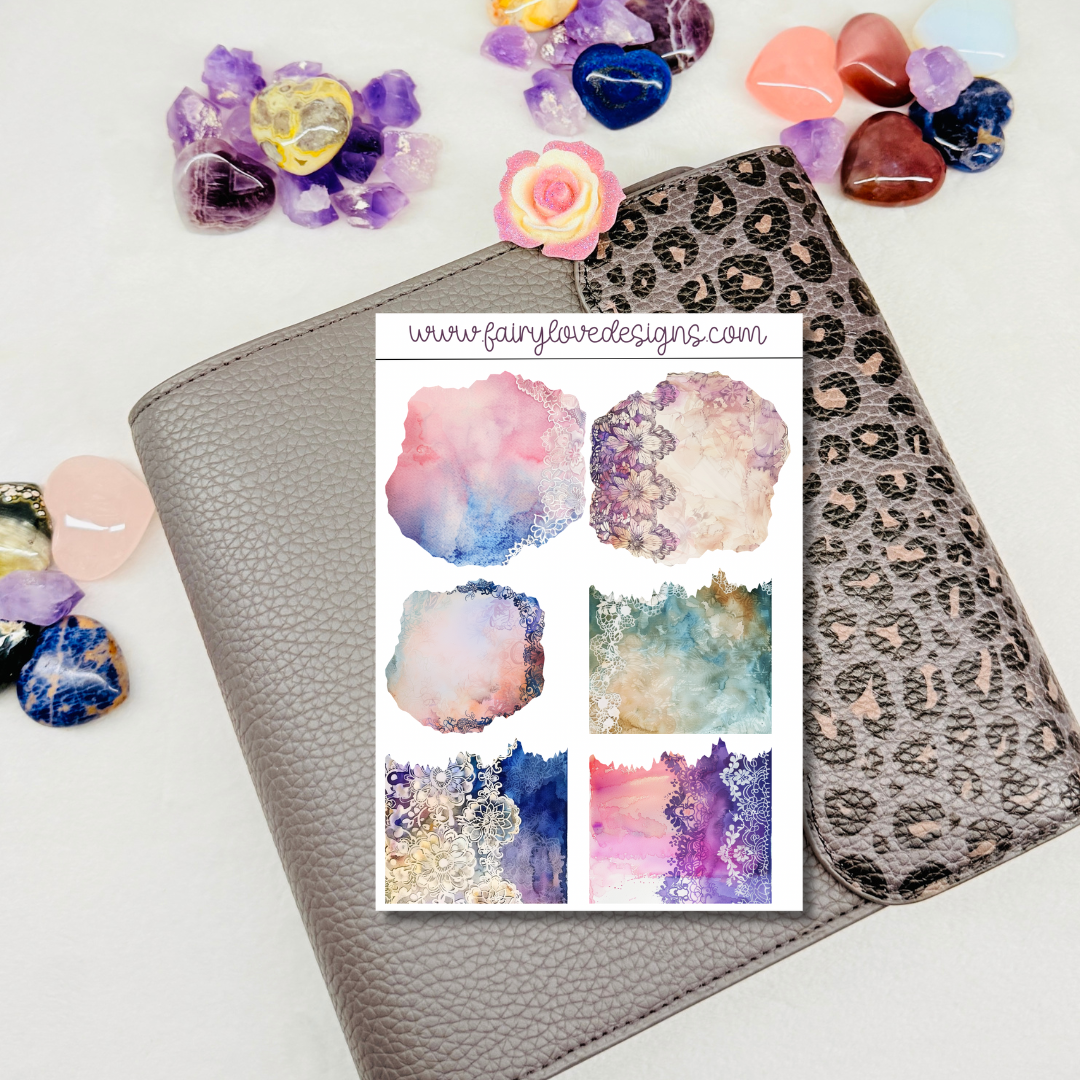 Tye dye Lace Washi Kit