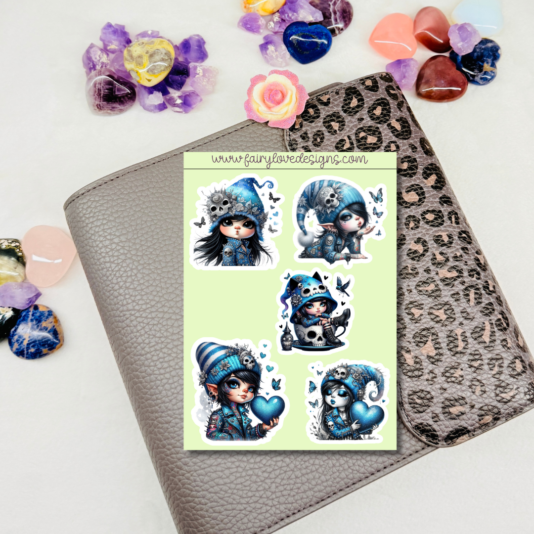 Blue Goth Gnomes