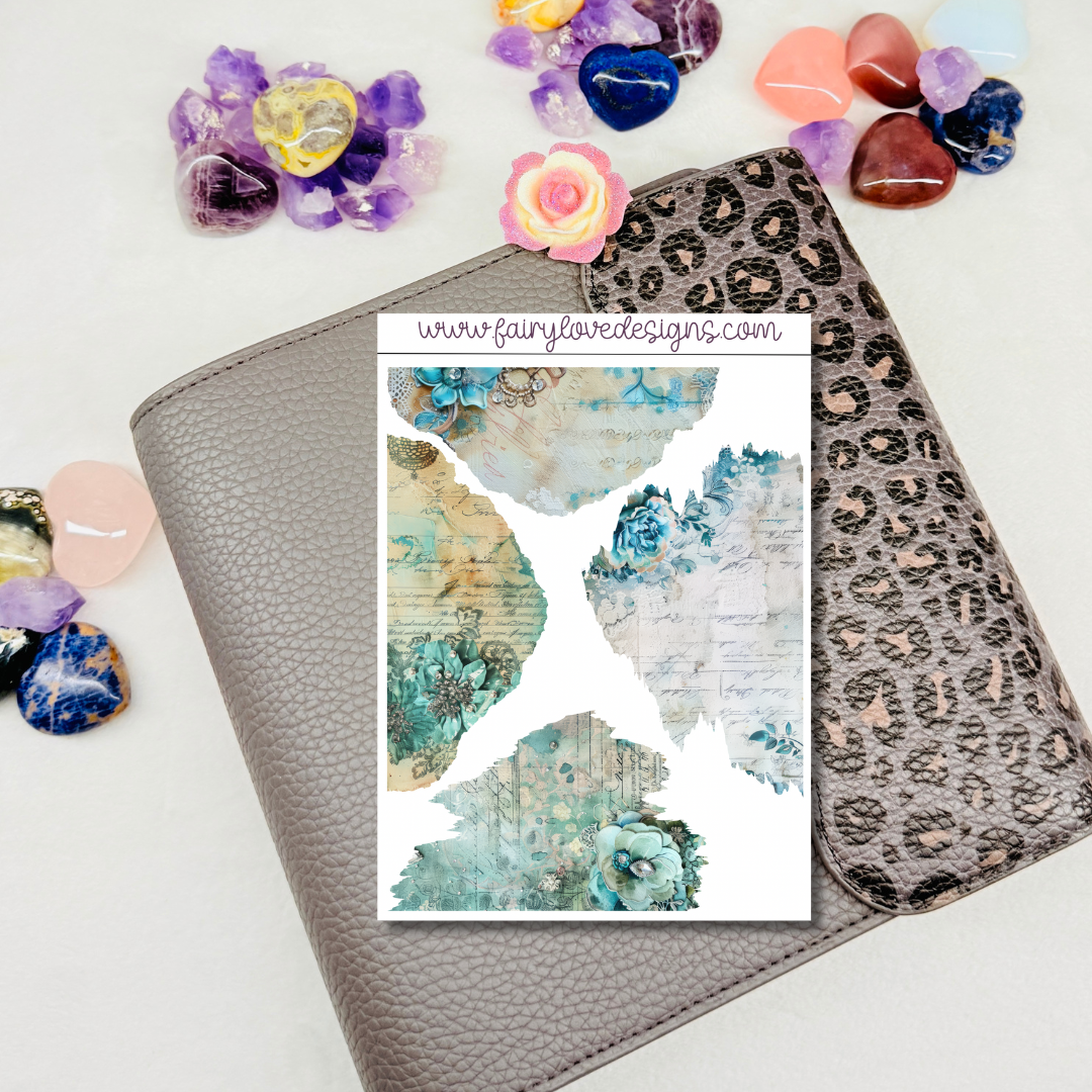 Blue Flowers Washi Kit