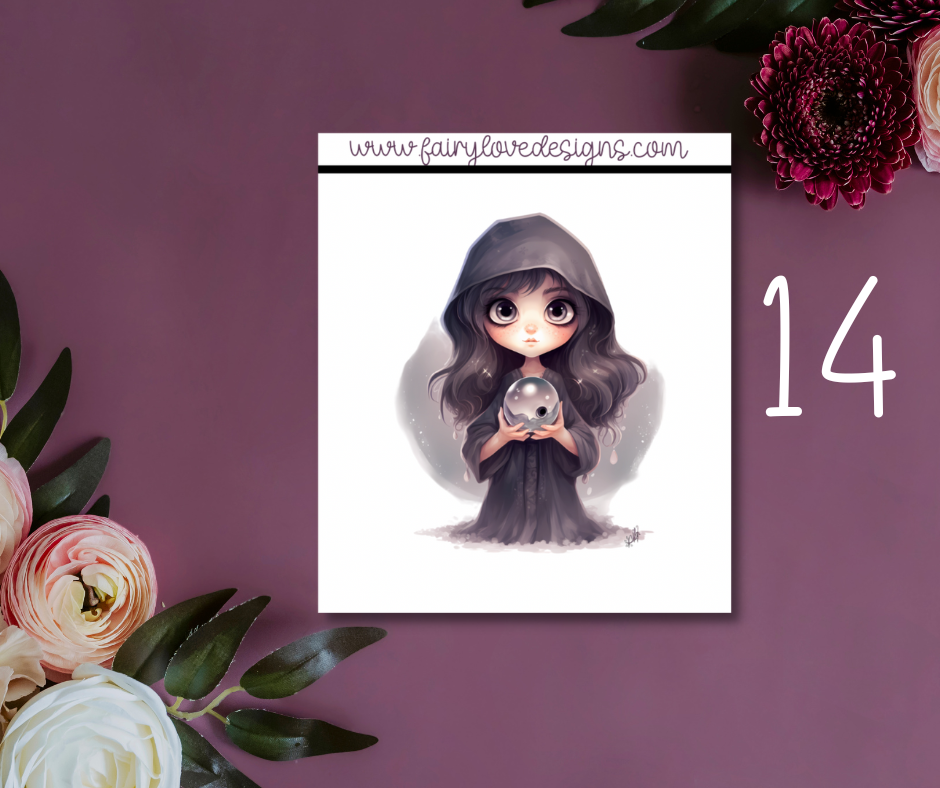 1 1/2" Witchy Girls Single Deco Stickers