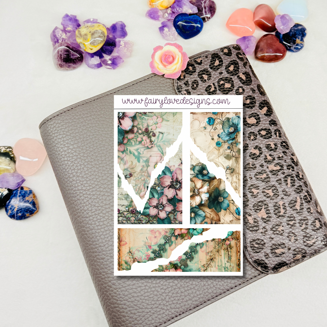 Blue Flowers Washi Kit