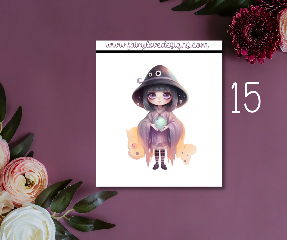 1 1/2" Witchy Girls Single Deco Stickers