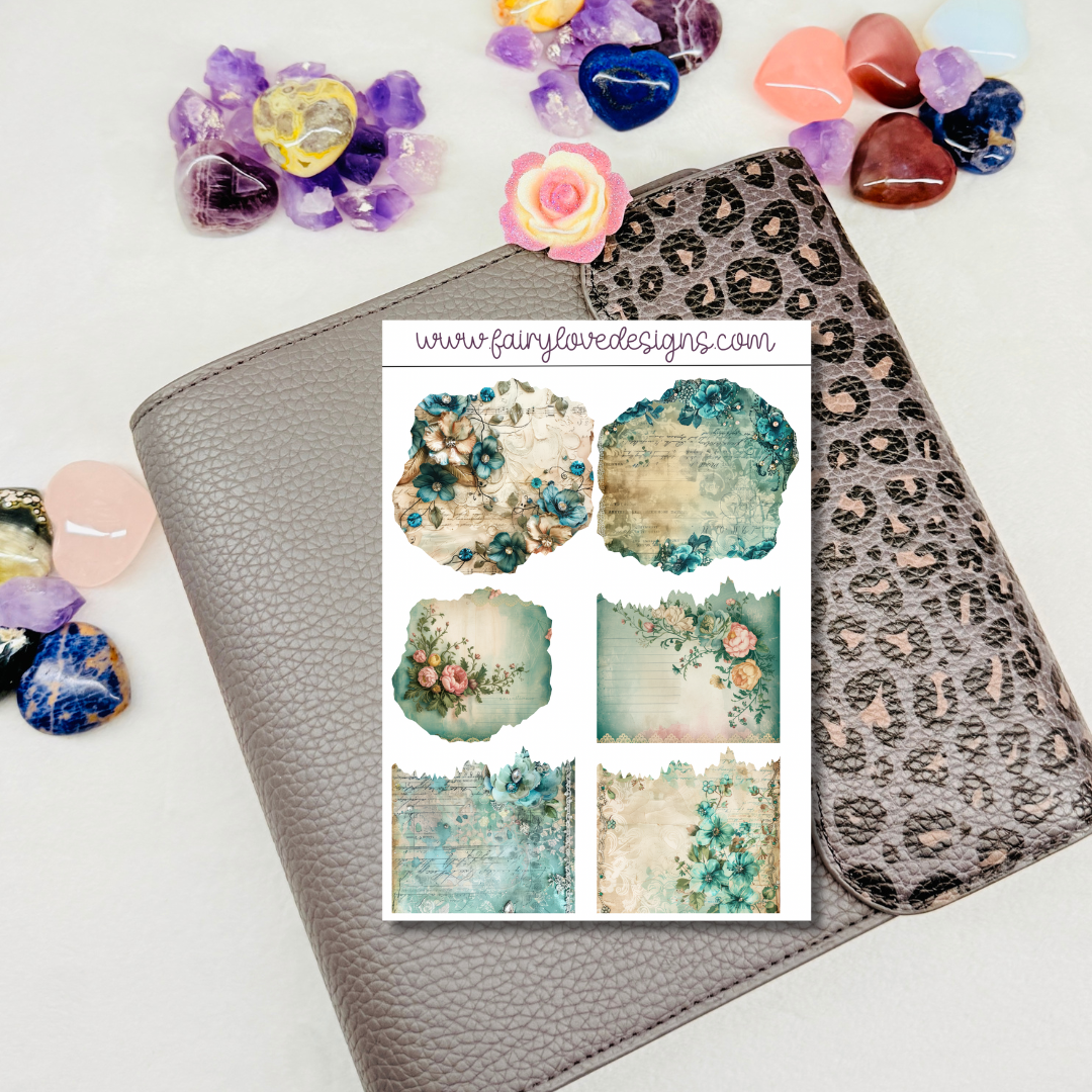 Blue Flowers Washi Kit