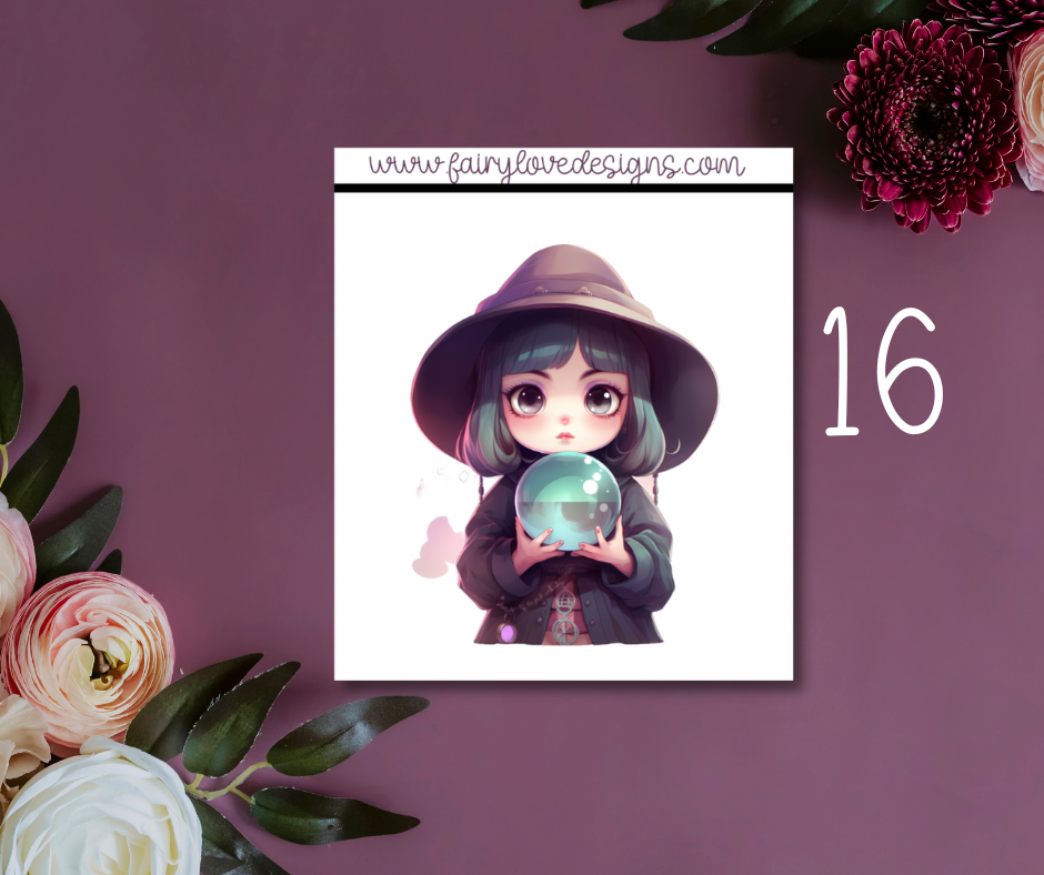 1 1/2" Witchy Girls Single Deco Stickers