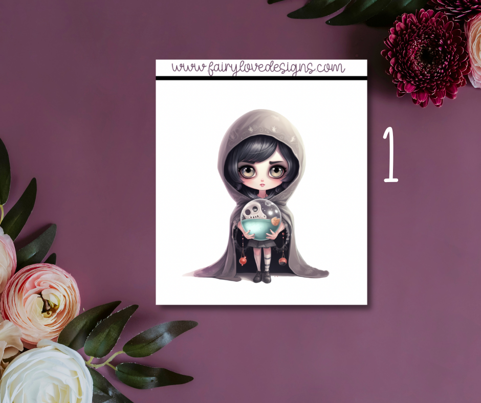1 1/2" Witchy Girls Single Deco Stickers