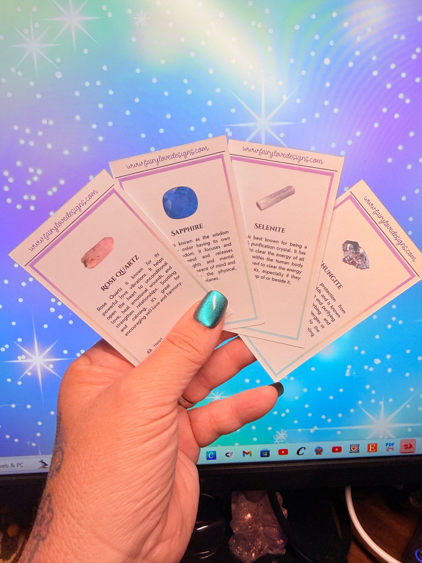 Crystal Meaning Sticker Cards