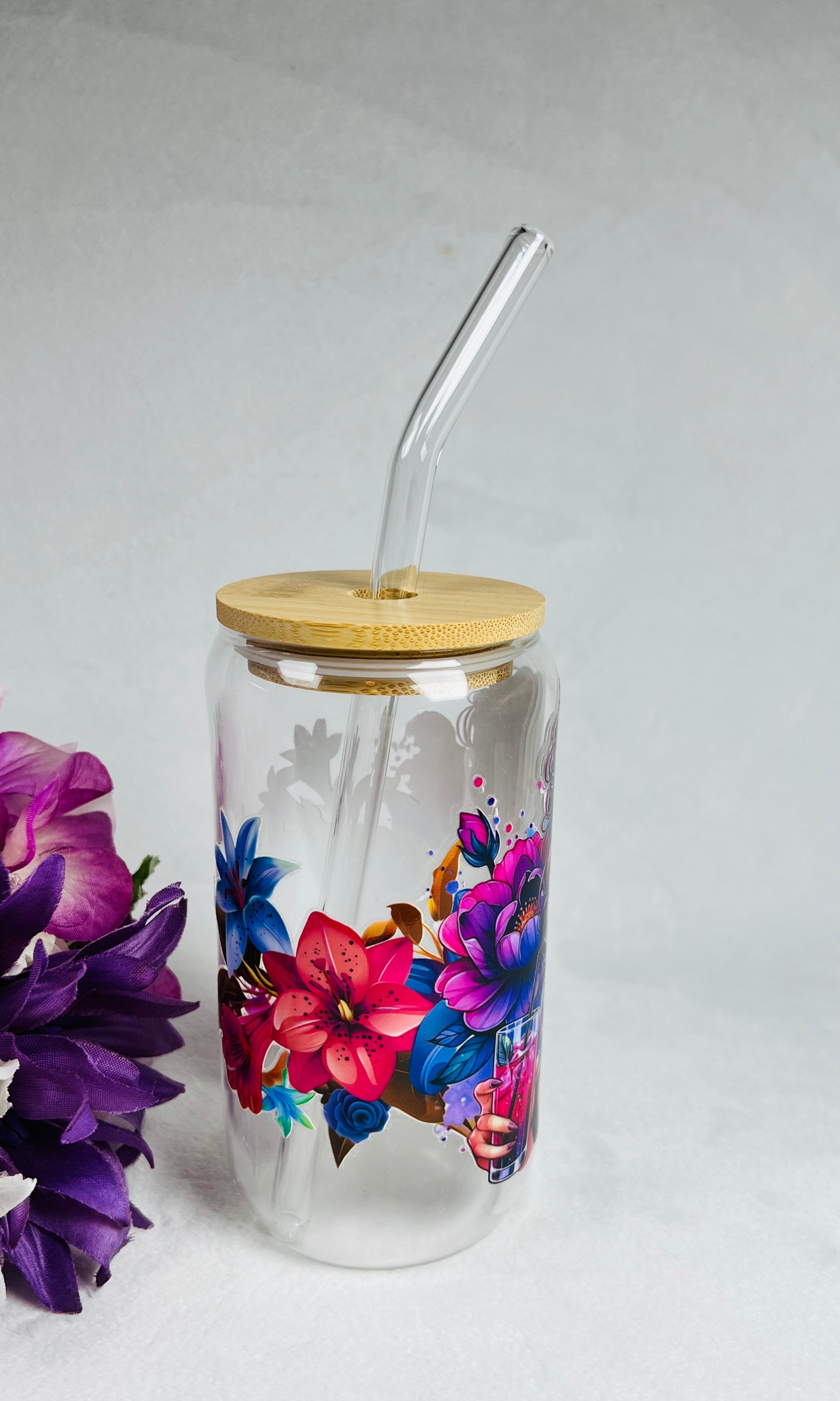 Charming Girl DTF Vinyls Glass Cup