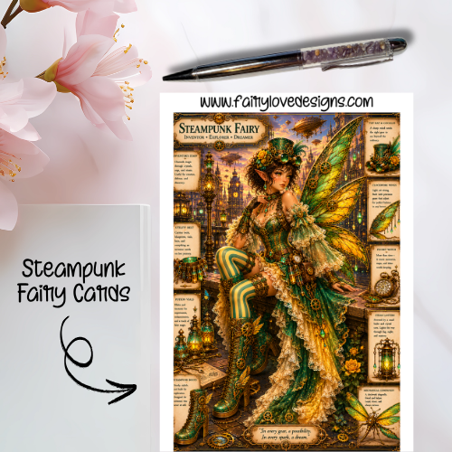 Sitting Steampunk Fairy Cards