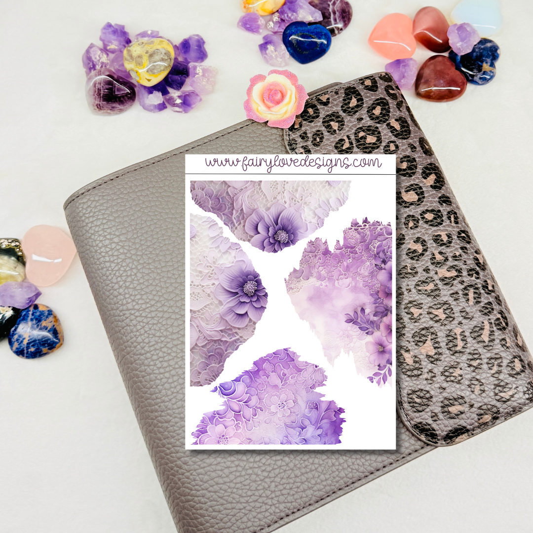 Purple Lace Washi Kit