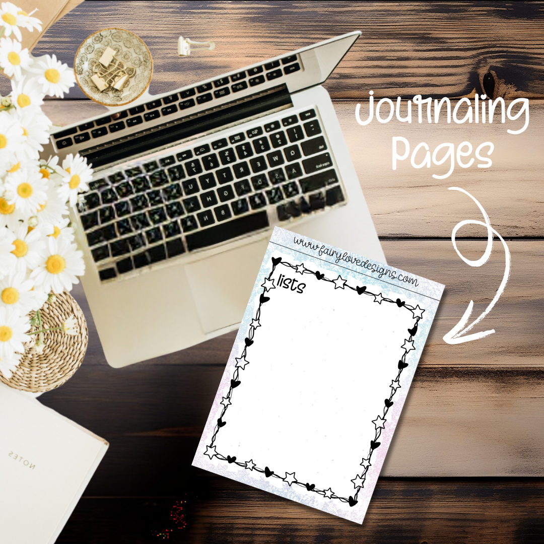 Dark Tone Winter Girl Journaling Pages