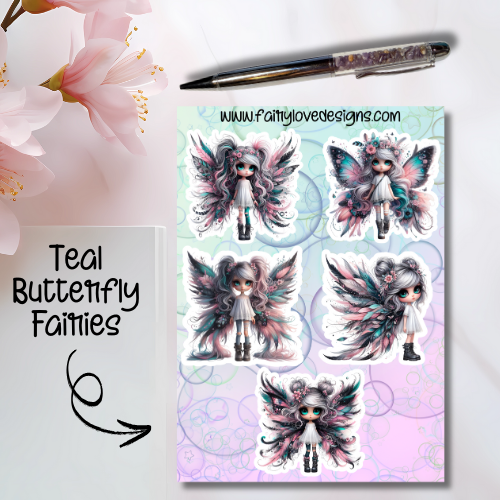 Teal Butterfly Fairies
