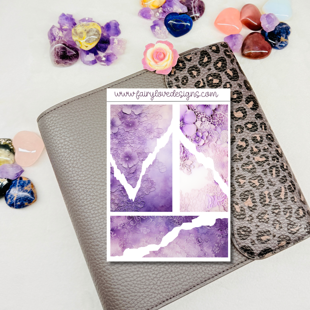 Purple Lace Washi Kit