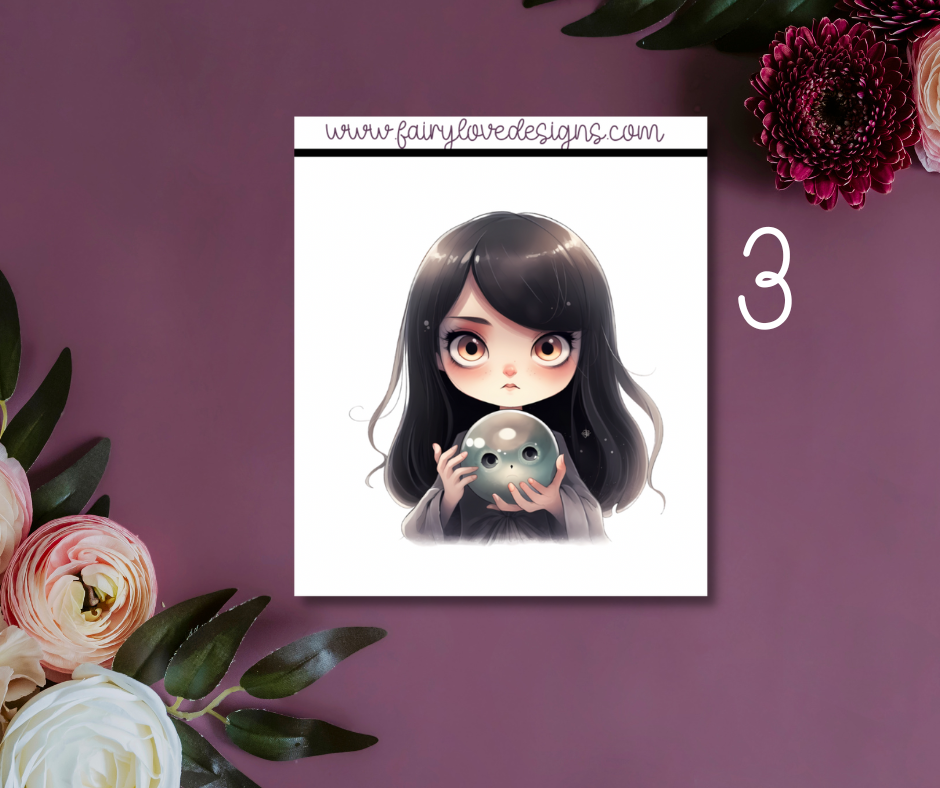 1 1/2" Witchy Girls Single Deco Stickers