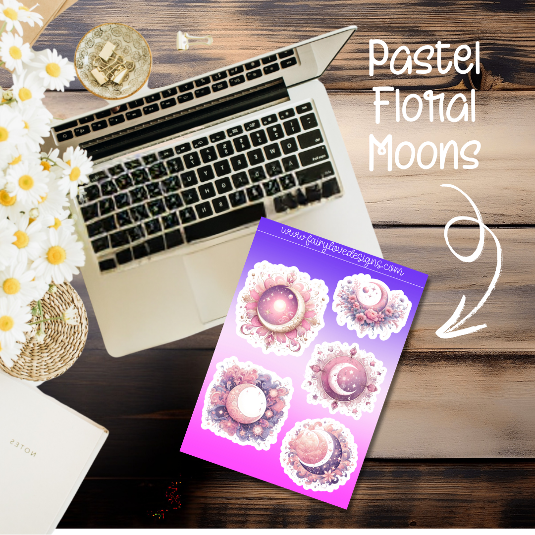 Pastel Floral Moons