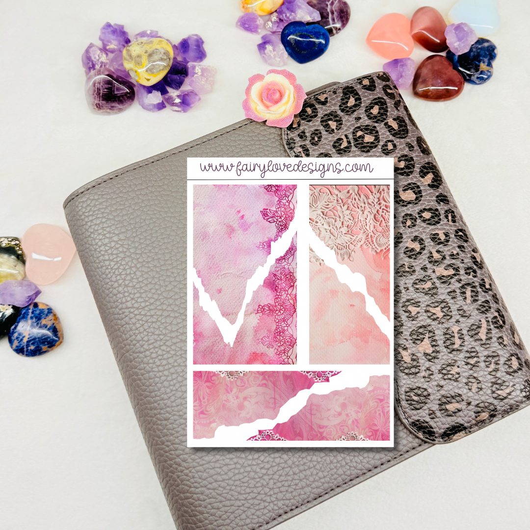 Pink Lace Washi Kit