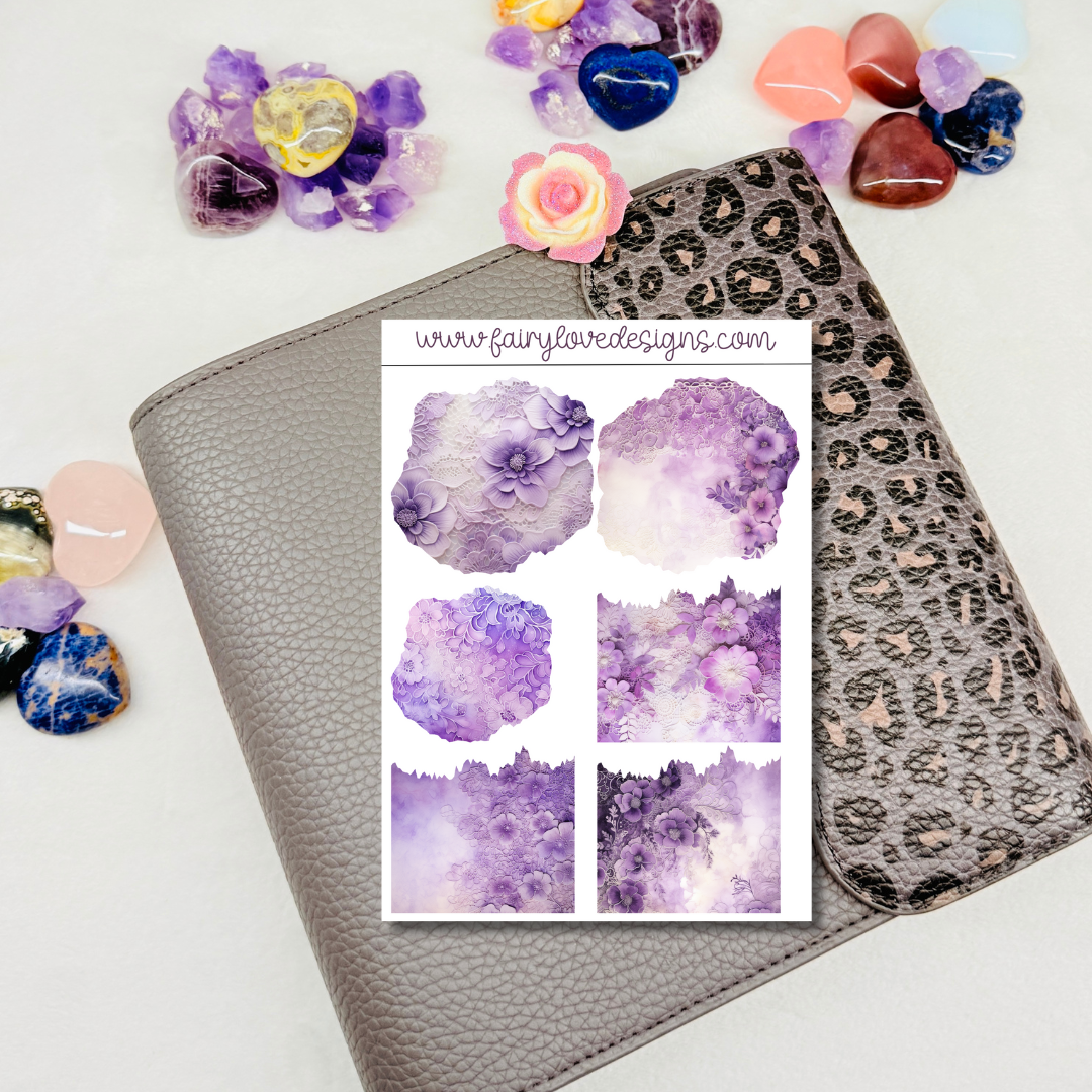 Purple Lace Washi Kit