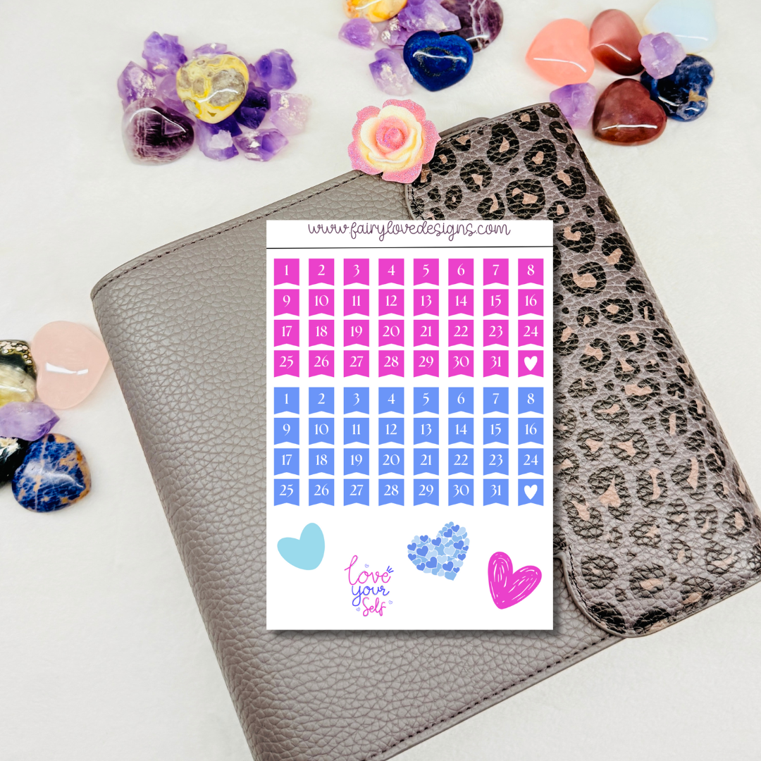 Pink and Blue Monthly - pocket buddy size