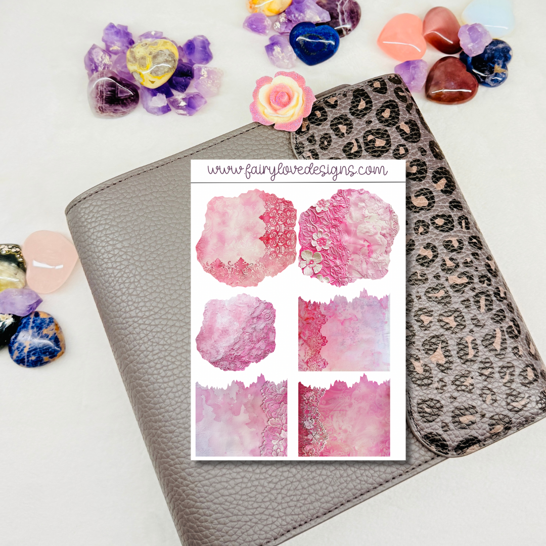 Pink Lace Washi Kit