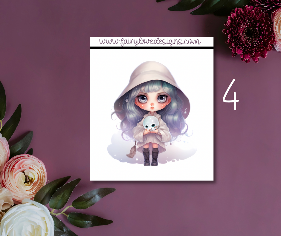 1 1/2" Witchy Girls Single Deco Stickers