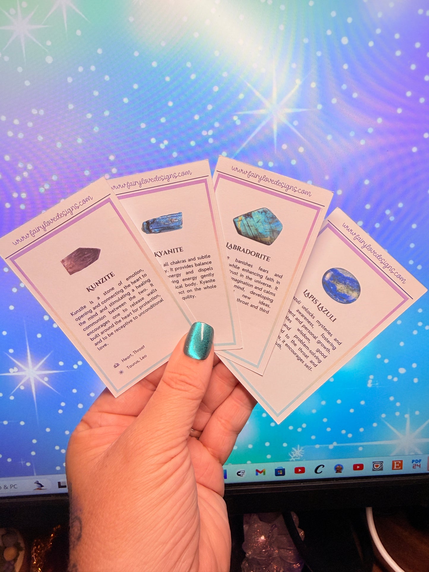 Crystal Meaning Sticker Cards