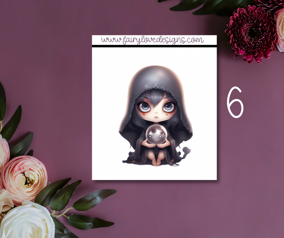 1 1/2" Witchy Girls Single Deco Stickers