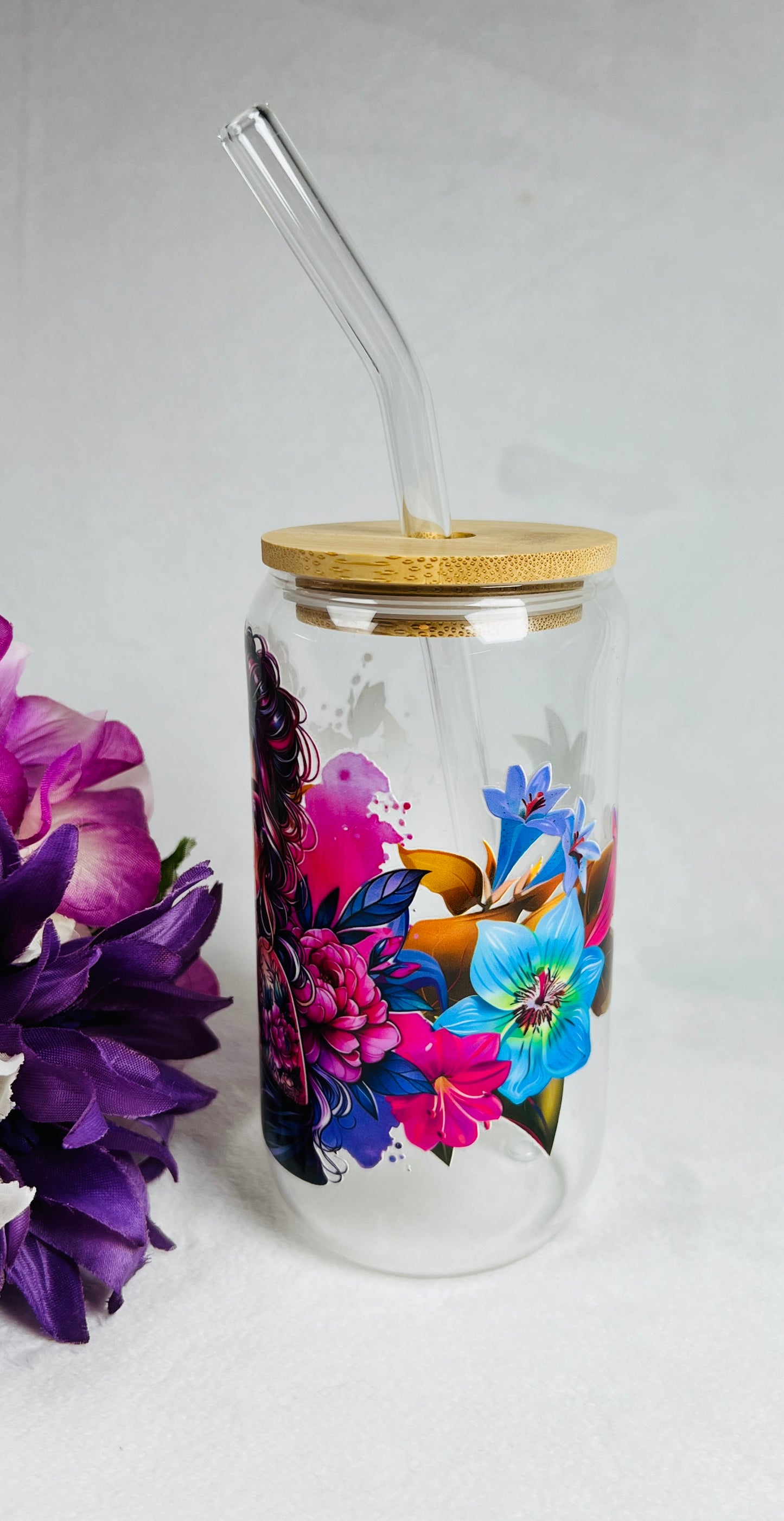 Charming Girl DTF Vinyls Glass Cup