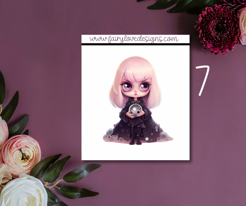 1 1/2" Witchy Girls Single Deco Stickers