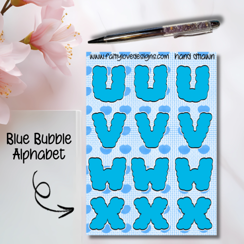 Blue Bubble Alphabet