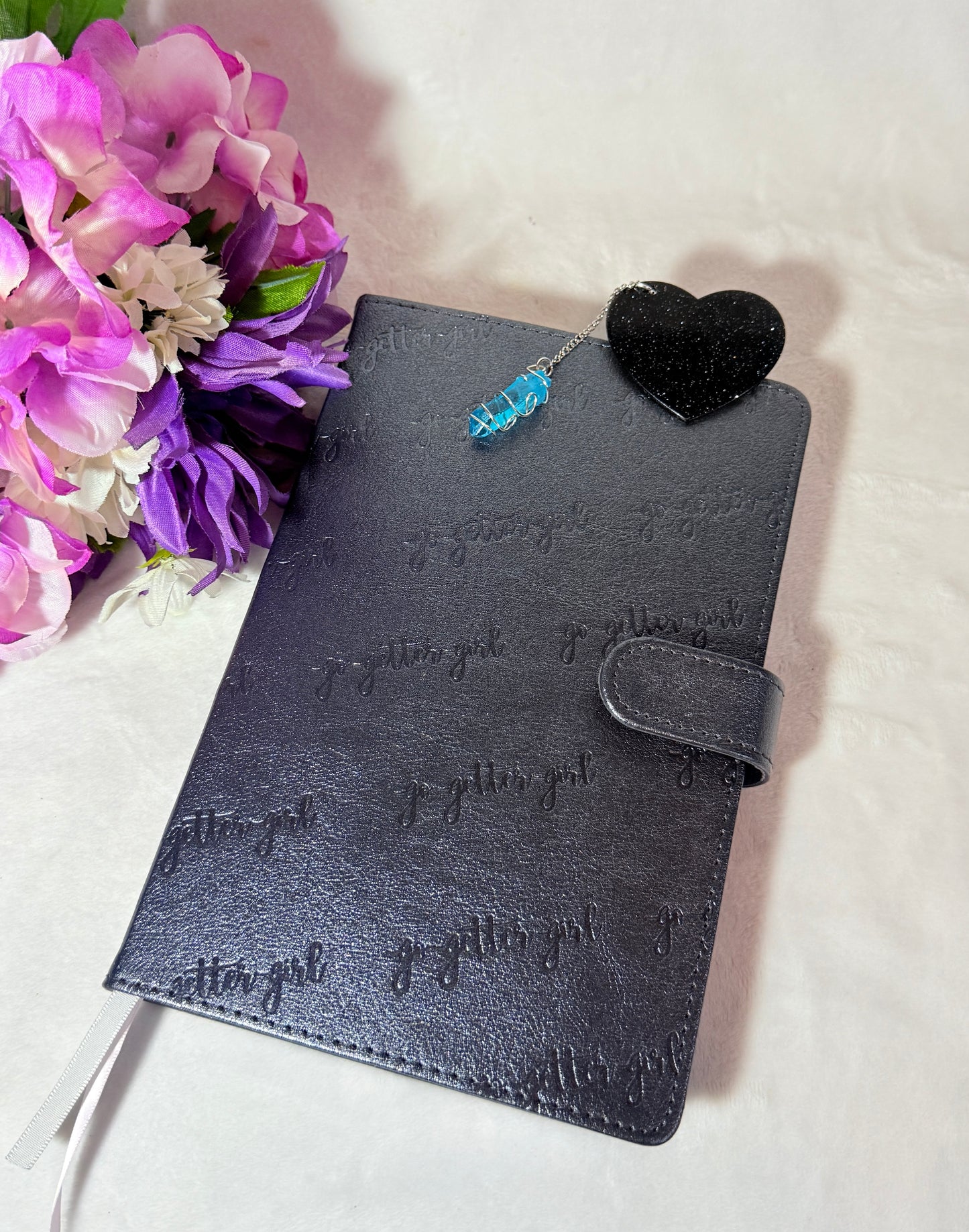 Black Heart Clip with Dark Topaz Stone