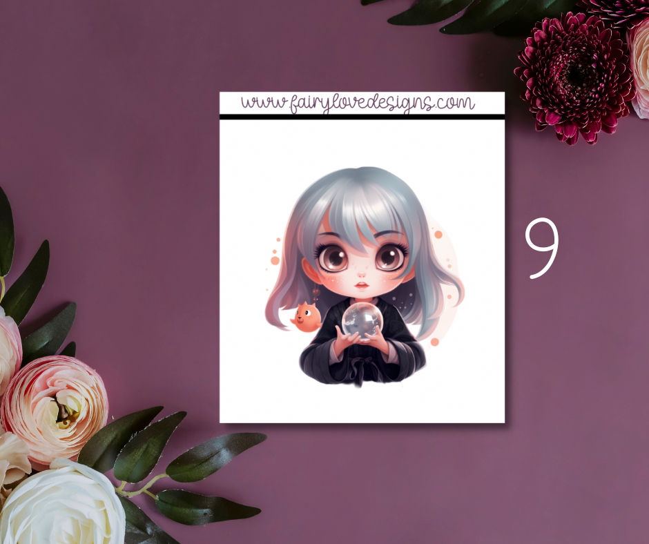 1 1/2" Witchy Girls Single Deco Stickers