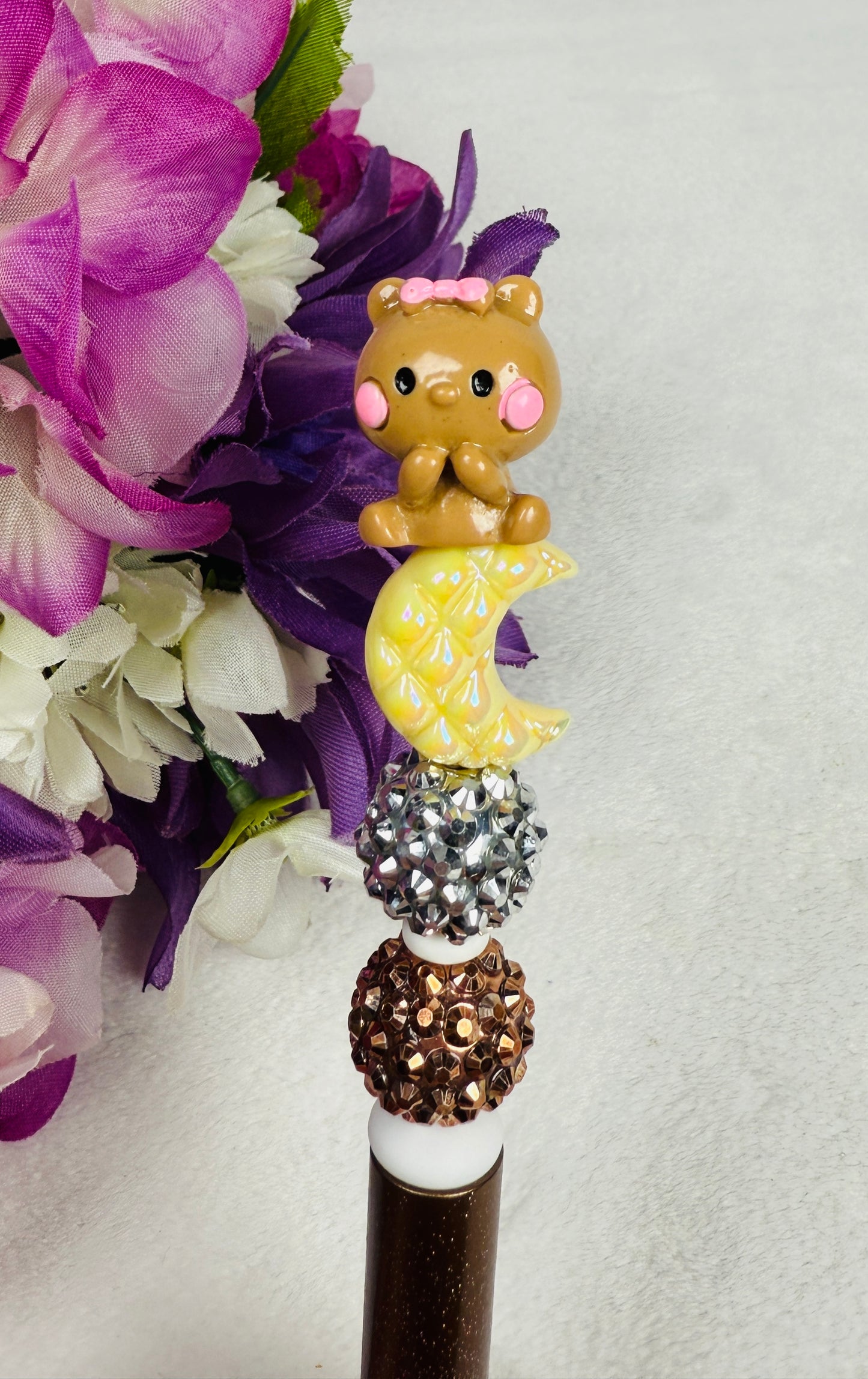 Teddy on the Moon with Brown Pen Barrel