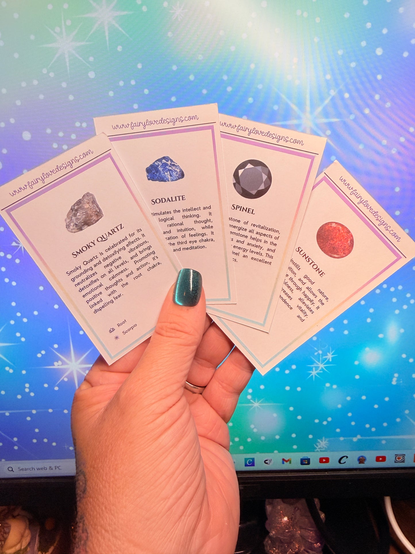 Crystal Meaning Sticker Cards