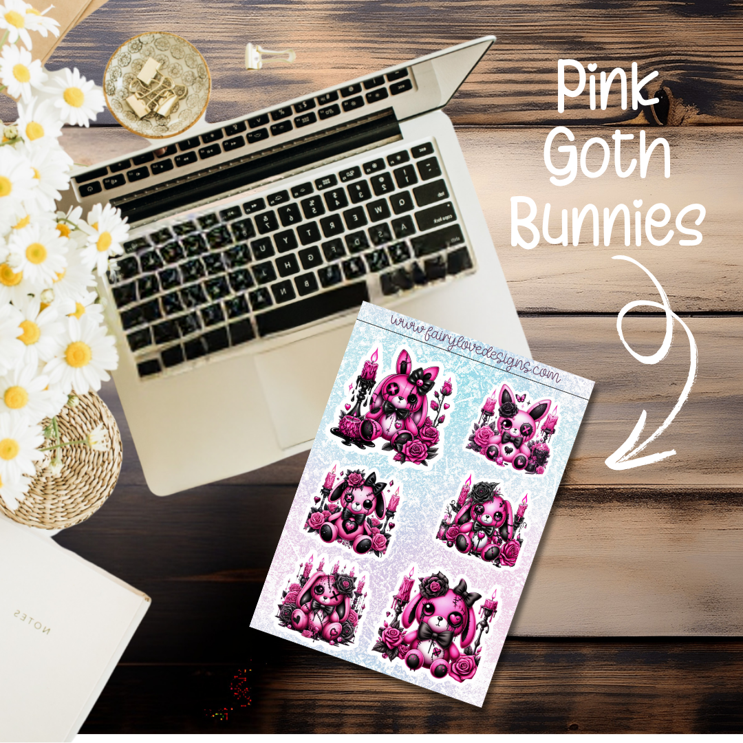 Pink Goth Bunnies