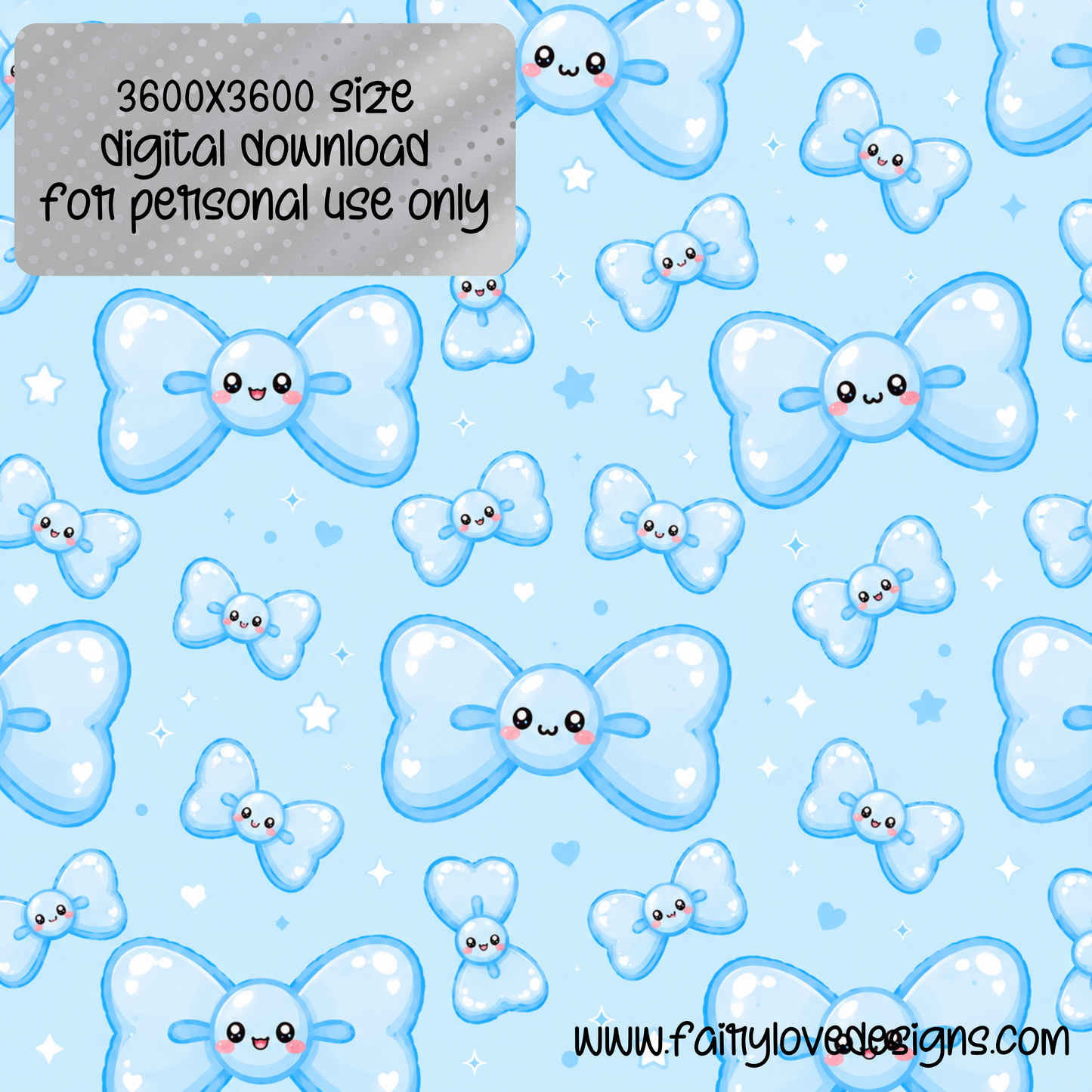 Kawaii Bow Digital Paper