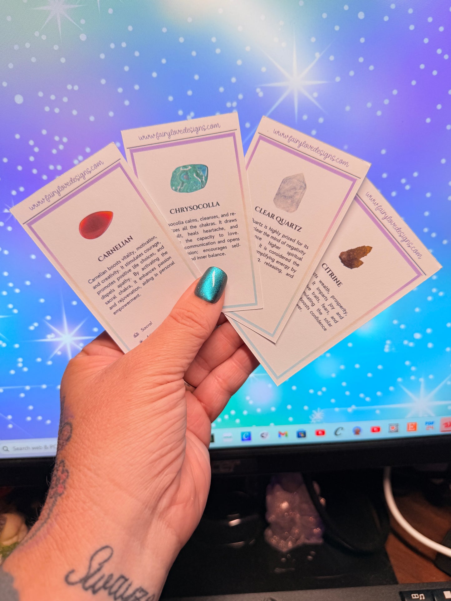 Crystal Meaning Sticker Cards