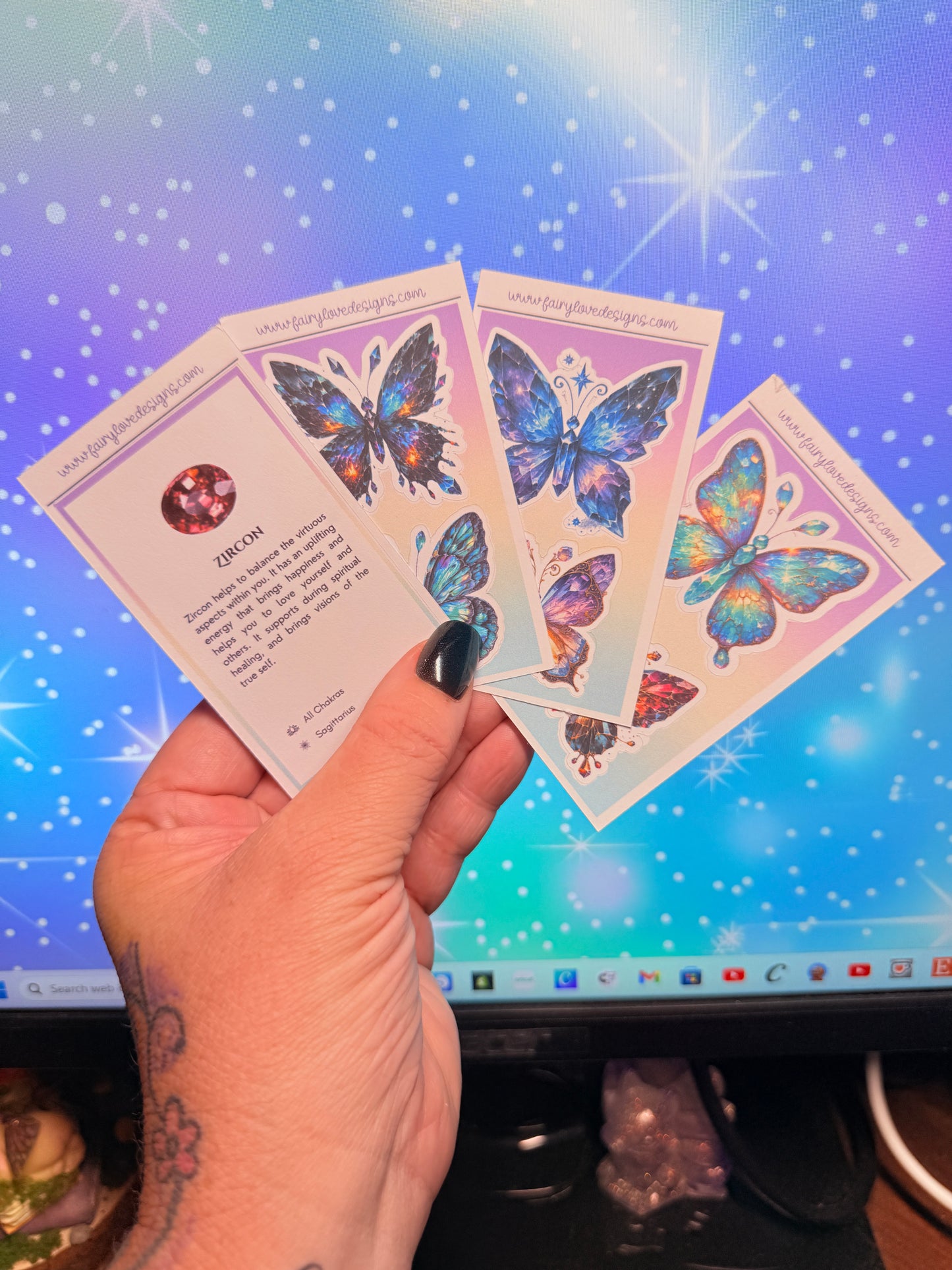 Crystal Meaning Sticker Cards