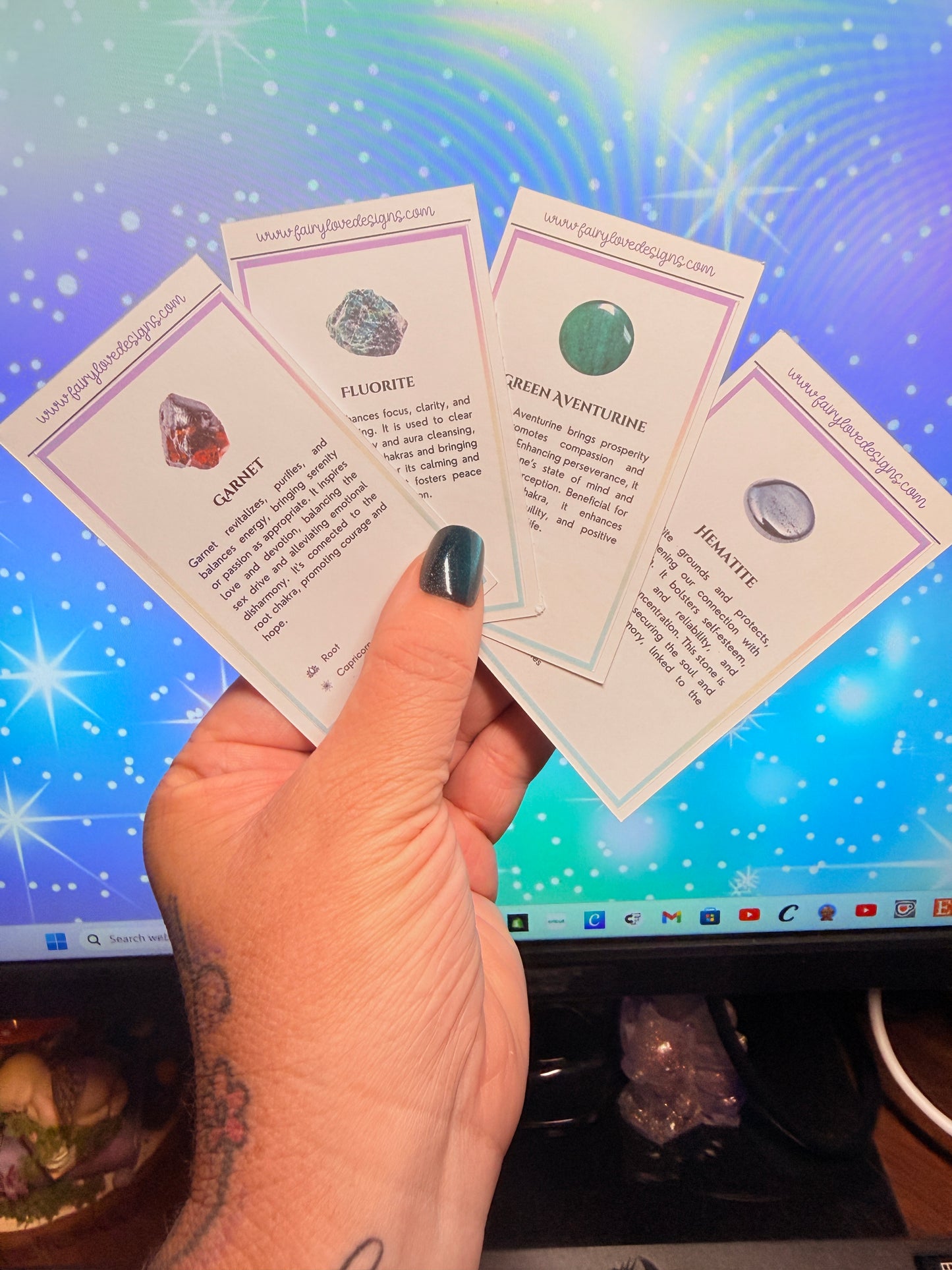 Crystal Meaning Sticker Cards
