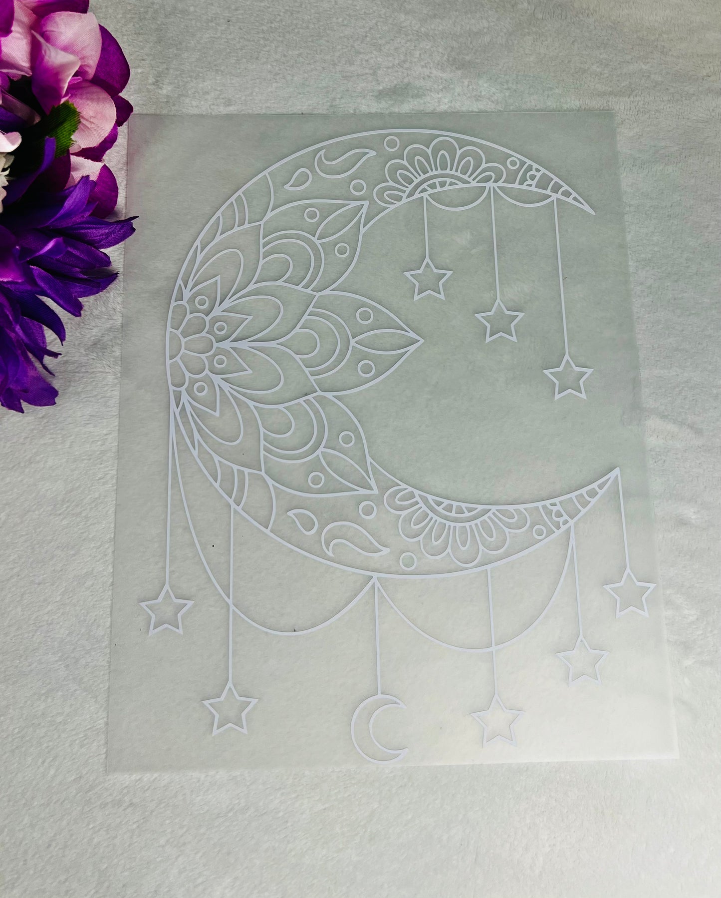 7.11”x9.15” Stars and Moon Mandela Vinyl Decal