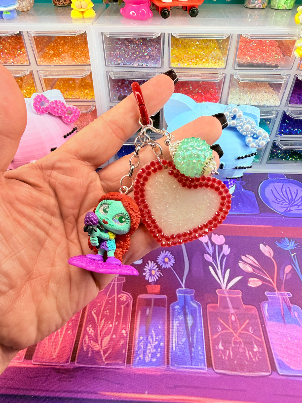 Stitched Girl Junk Keychain