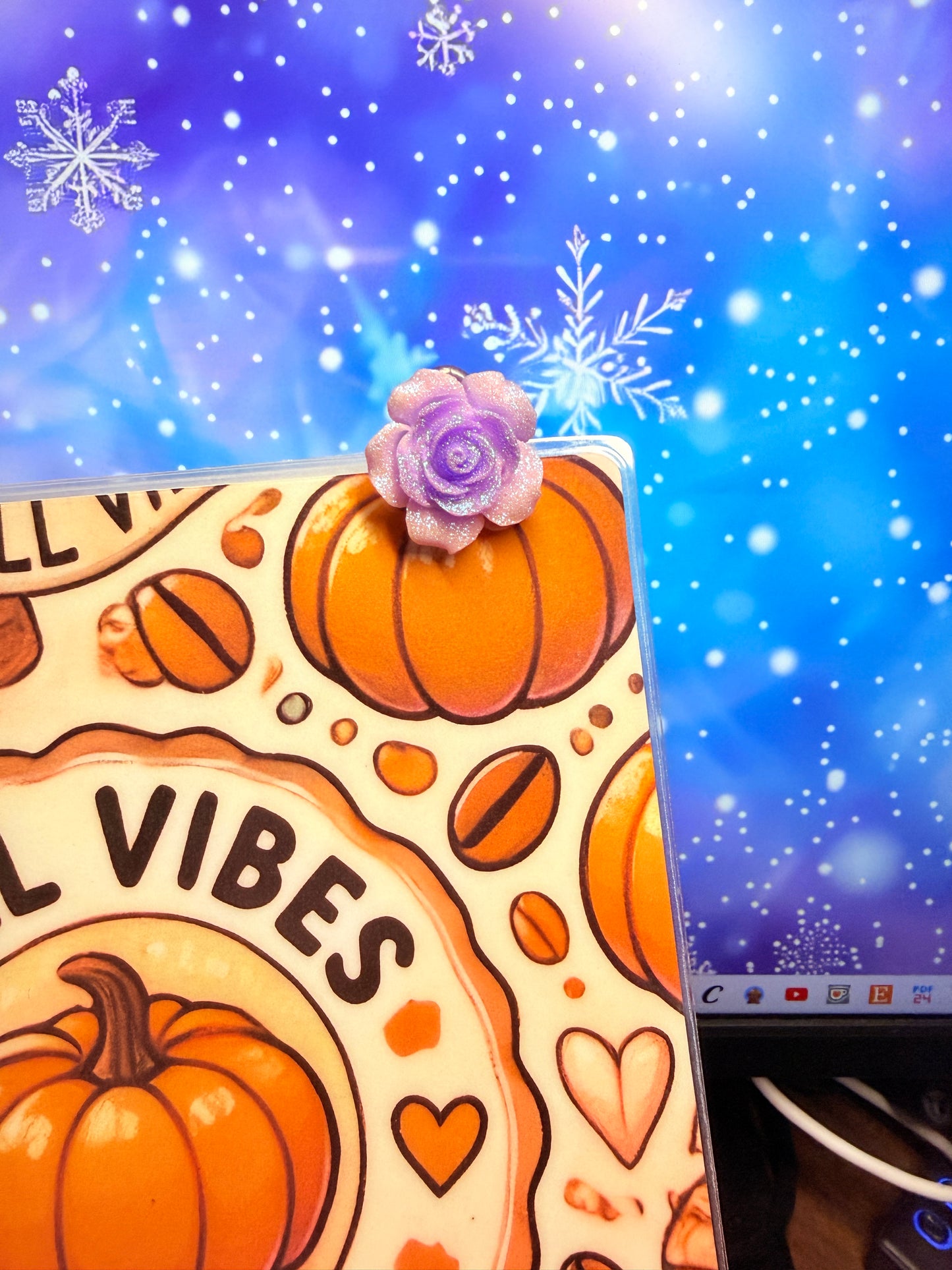 Purple Flower Journaling Clip