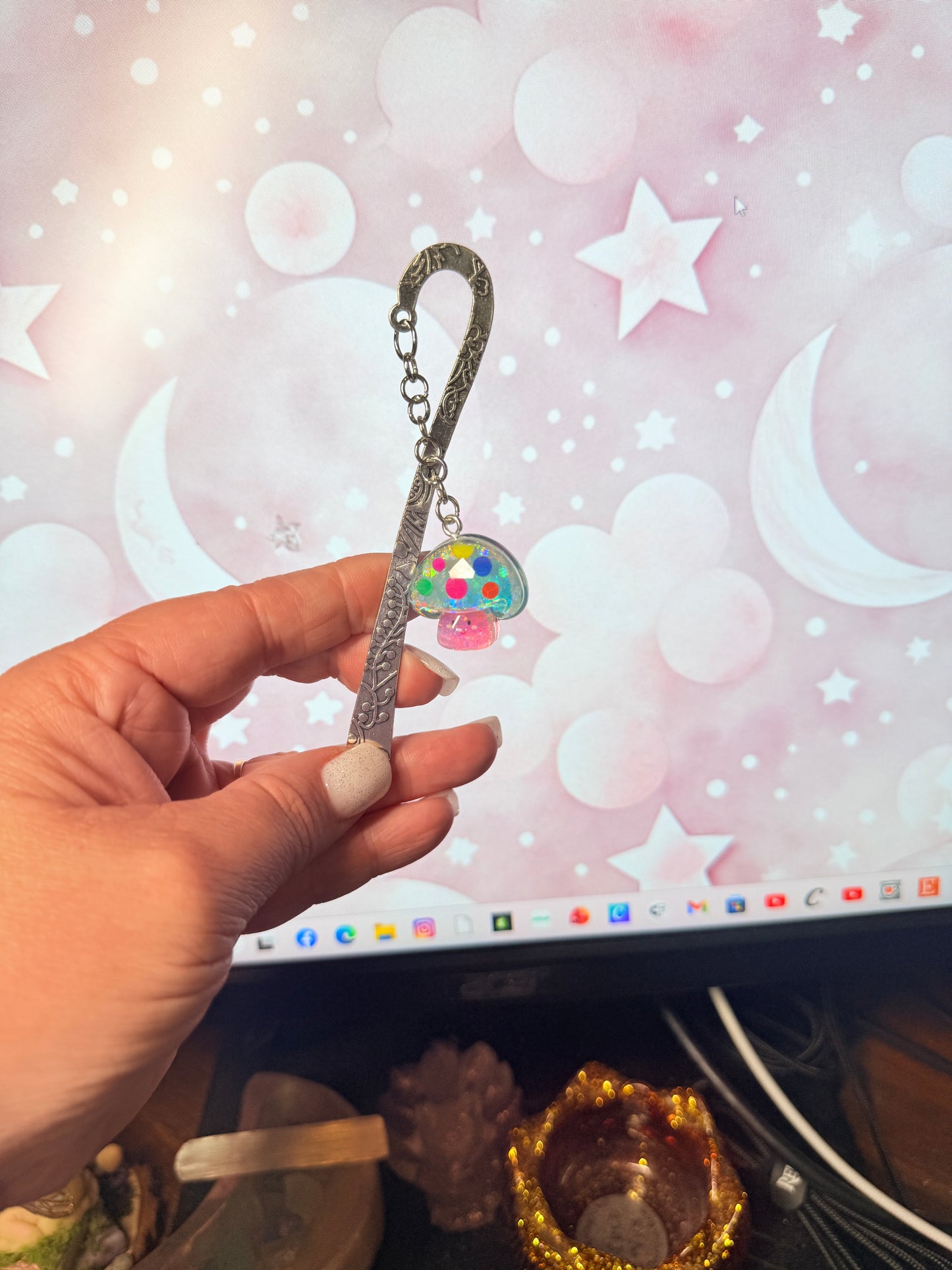Crystal Mushroom Bookmark
