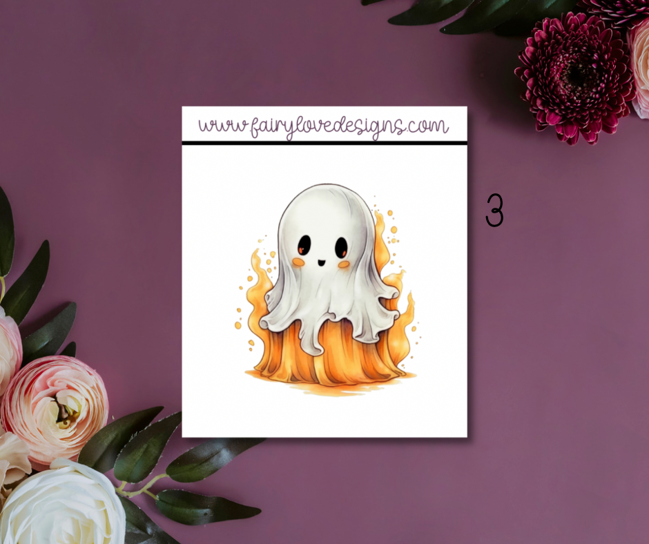 1 1/2" Cute Ghostie Single Stickers