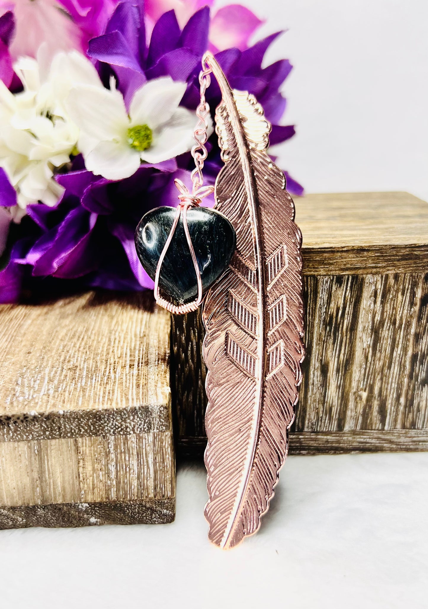 Arfvedsonite Stone Sweetheart Bookmark