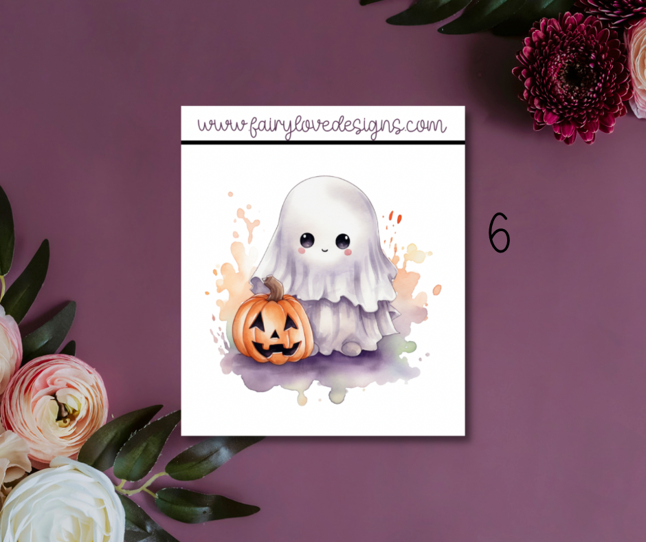1 1/2" Cute Ghostie Single Stickers