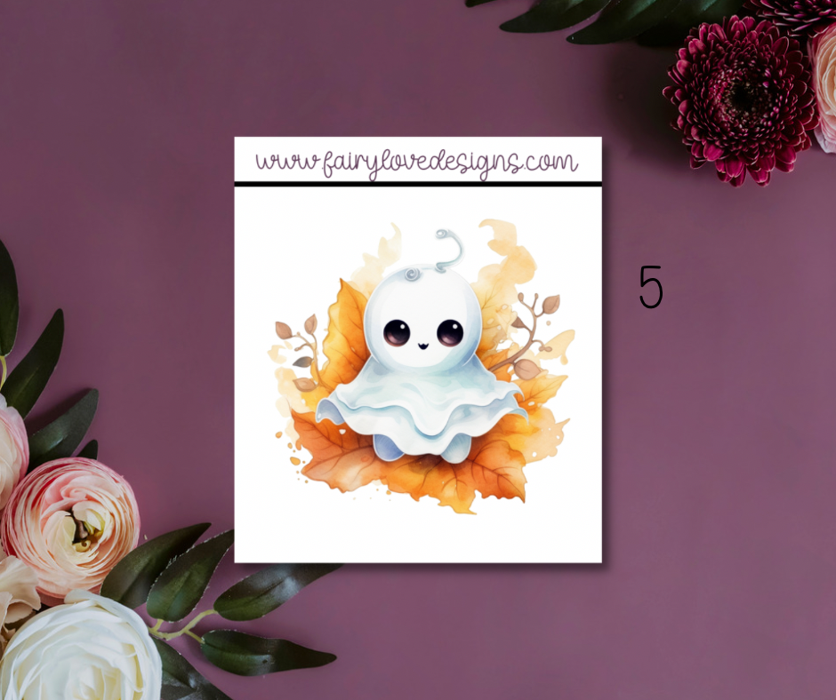 1 1/2" Cute Ghostie Single Stickers
